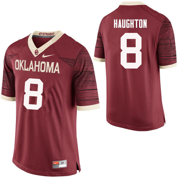 Men Oklahoma Sooners #8 Kahlil Haughton College Football Jerseys Limited-Crimson - Click Image to Close